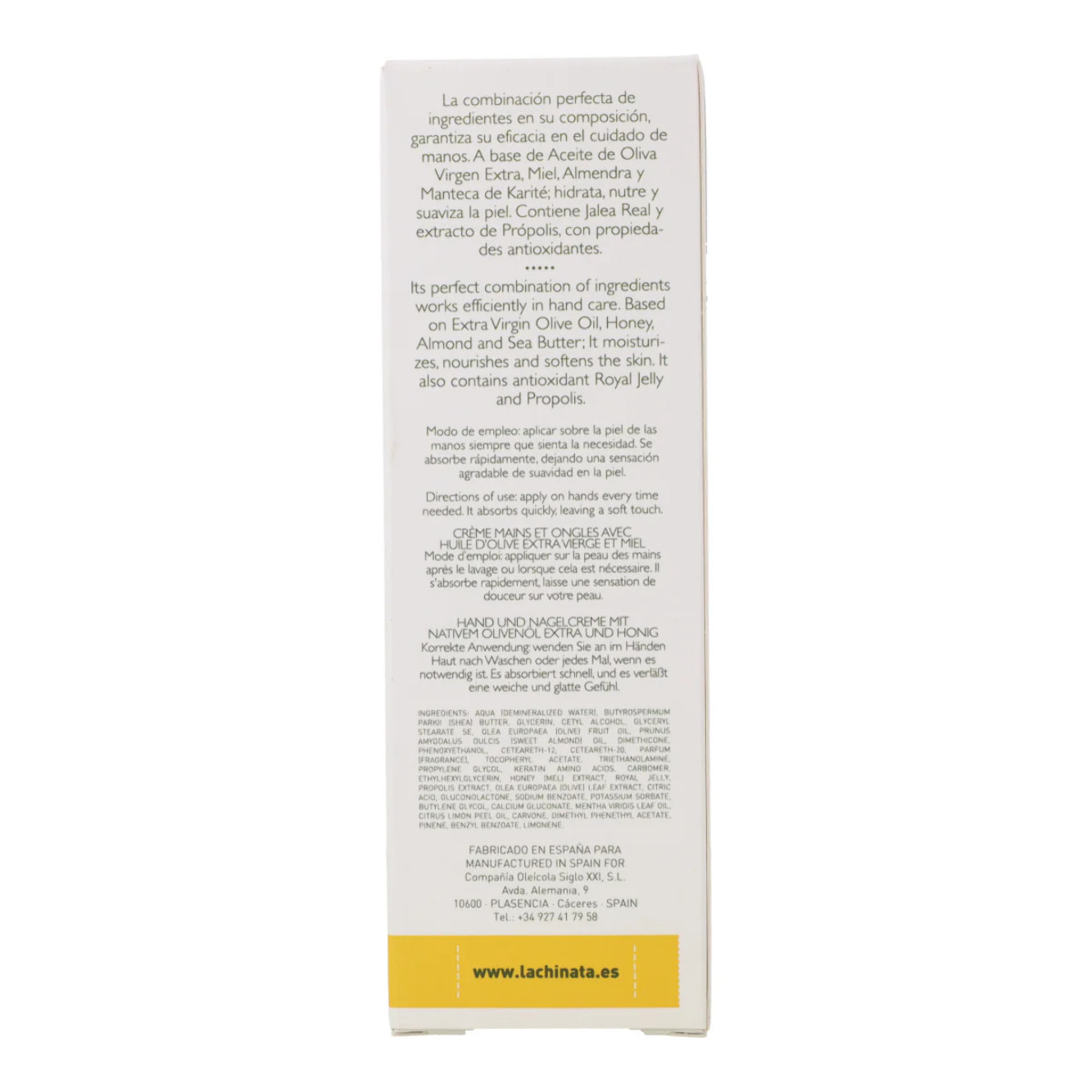 Crema de Manos y Uñas con AOVE & Miel La Chinata 75 ml