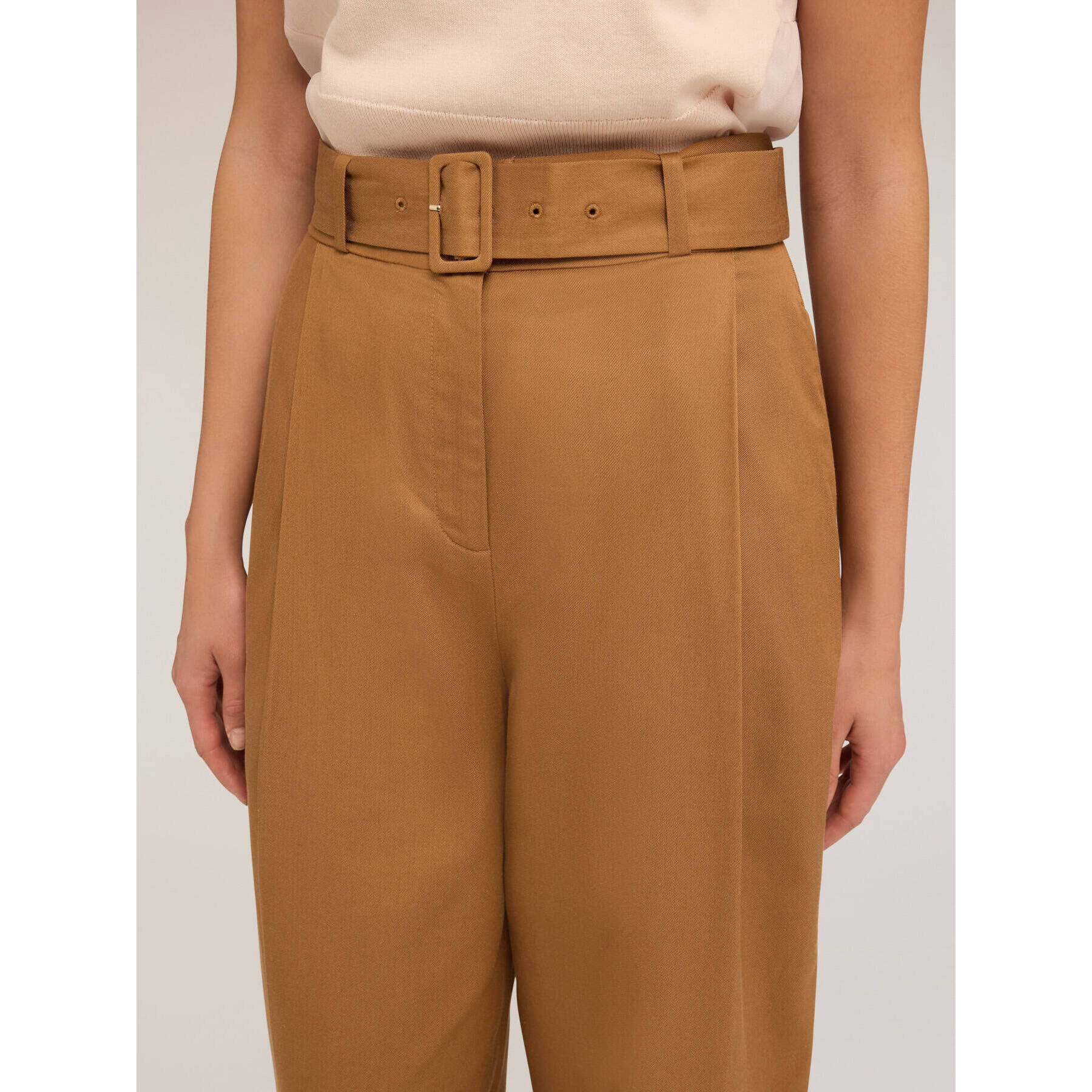Motivi - Pantaloni balloon con cintura in tessuto - Beige