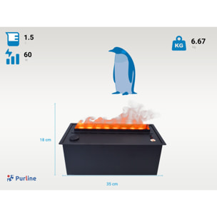 Cheminée décorative à flamme simulée format compact