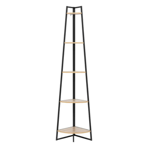 Étagère d angle "Aliaj" 5 niveaux 180cm effet bois