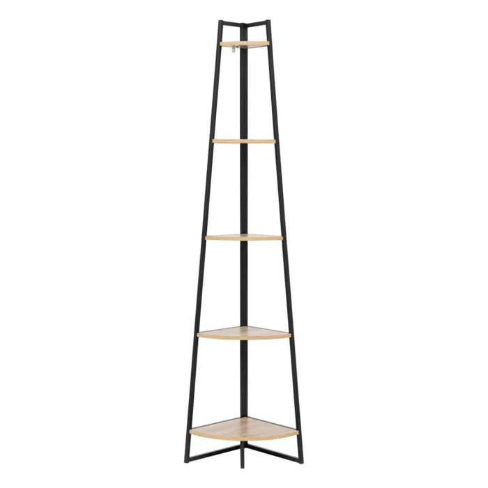 Étagère d angle "Aliaj" 5 niveaux 180cm effet bois