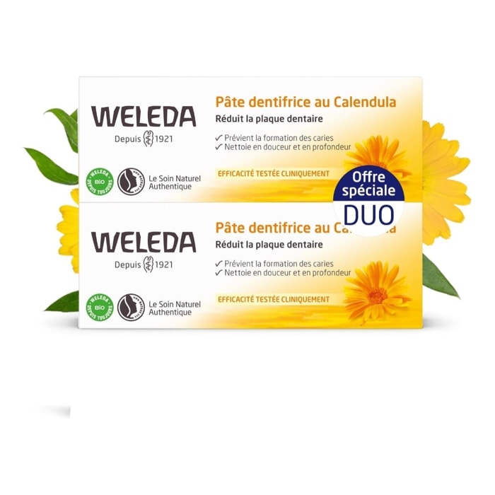 WELEDA - Duo Pâte dentifrice au Calendula - 2x75 ml