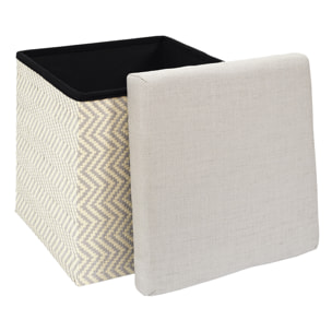 Coffre Pouf Pliable Tresse Gris