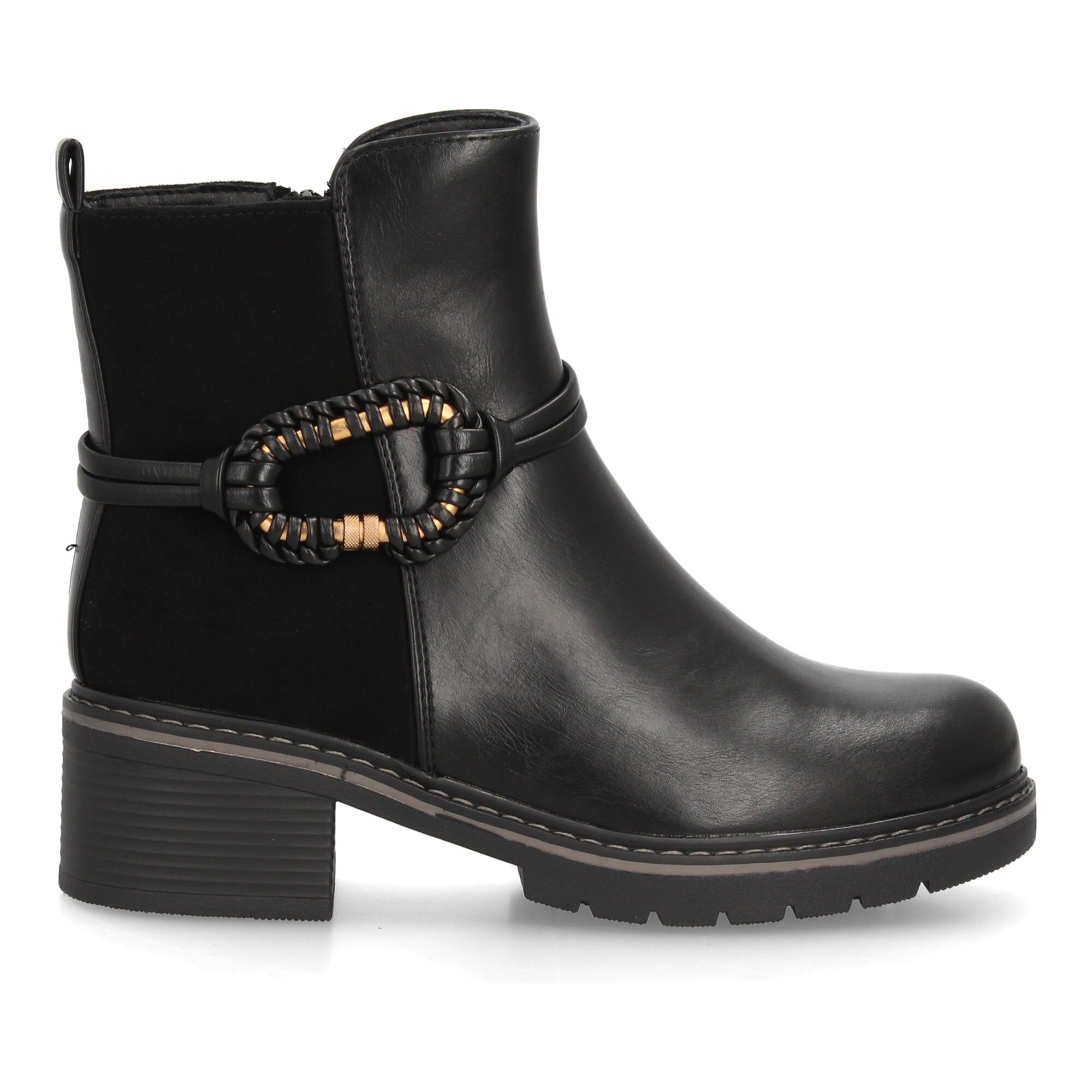 Botines casual para mujer con mosquetón trenzado