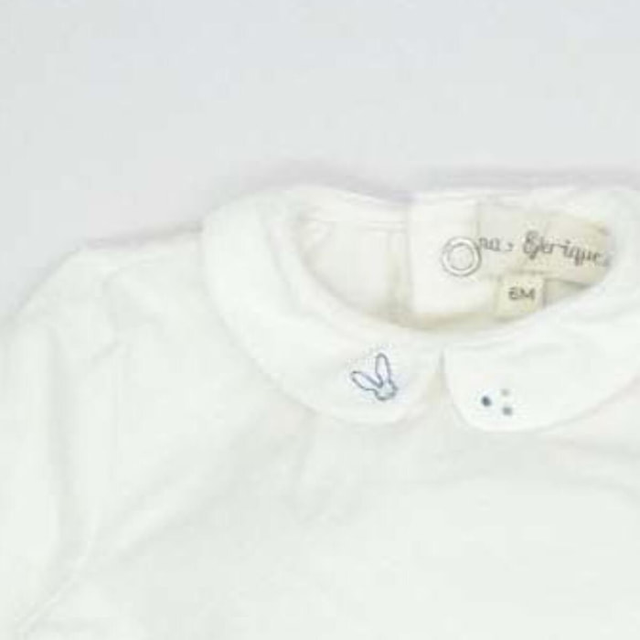 BODY CON CUELLO BORDADO BLANCO