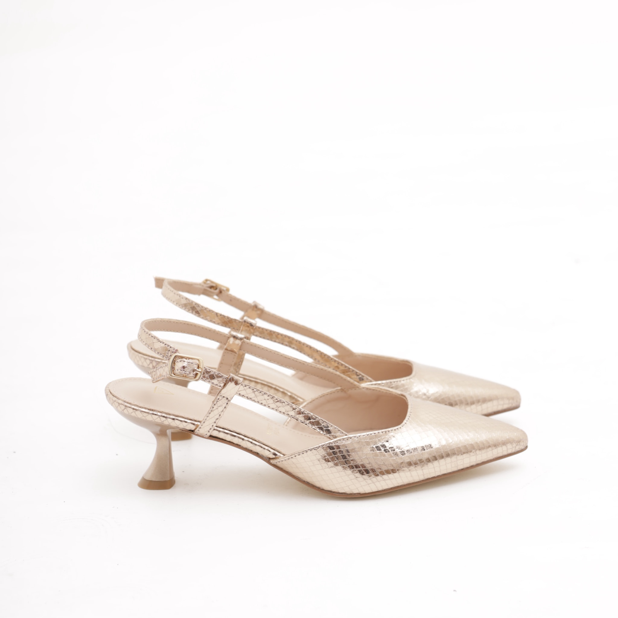 SLINGBACK SNAKE CHOCOLA' PLATINO