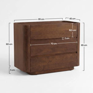 Commode en bois de manguier finition noyer - Aldo