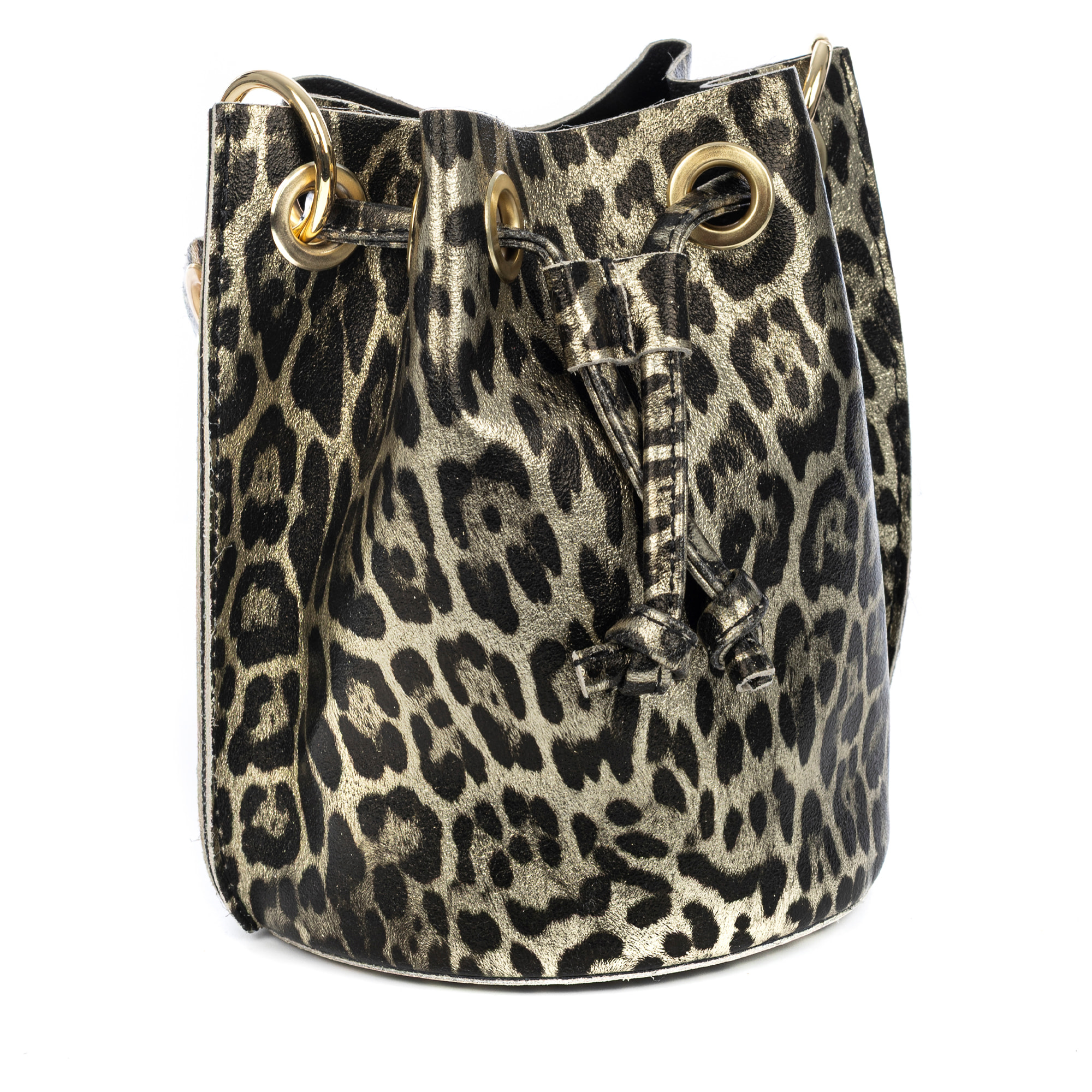 Primavera borsa a mano donna. Pelle autentica Camoscio con stampa animalier leopardo e finitura lucida.