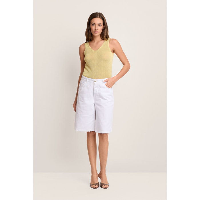 Kocca - Pantaloni corti in cotone Donna, Tinta unita