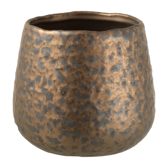 J-Line cache-pot Taches Rond - céramique - cuivre - large - Ø 16 cm