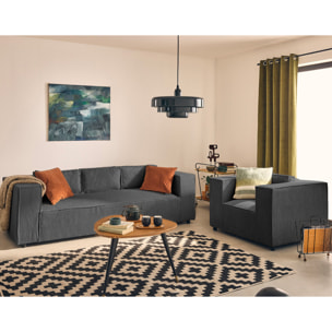 Stella - fauteuil en velours côtelé - Gris foncé