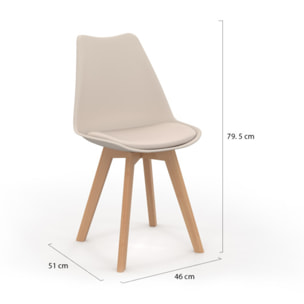 Chaises scandinave Nordia - Beige