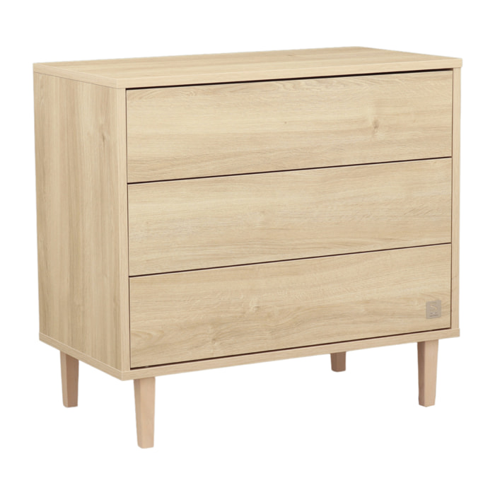 Commode 3 tiroirs pieds bois