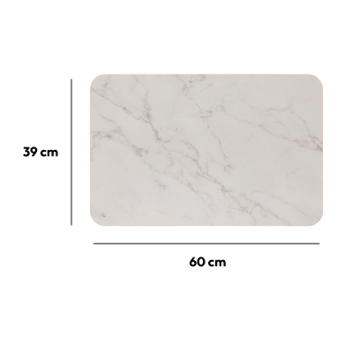 Tapis diatomite 39x60cm "Lea" blanc effet marbre