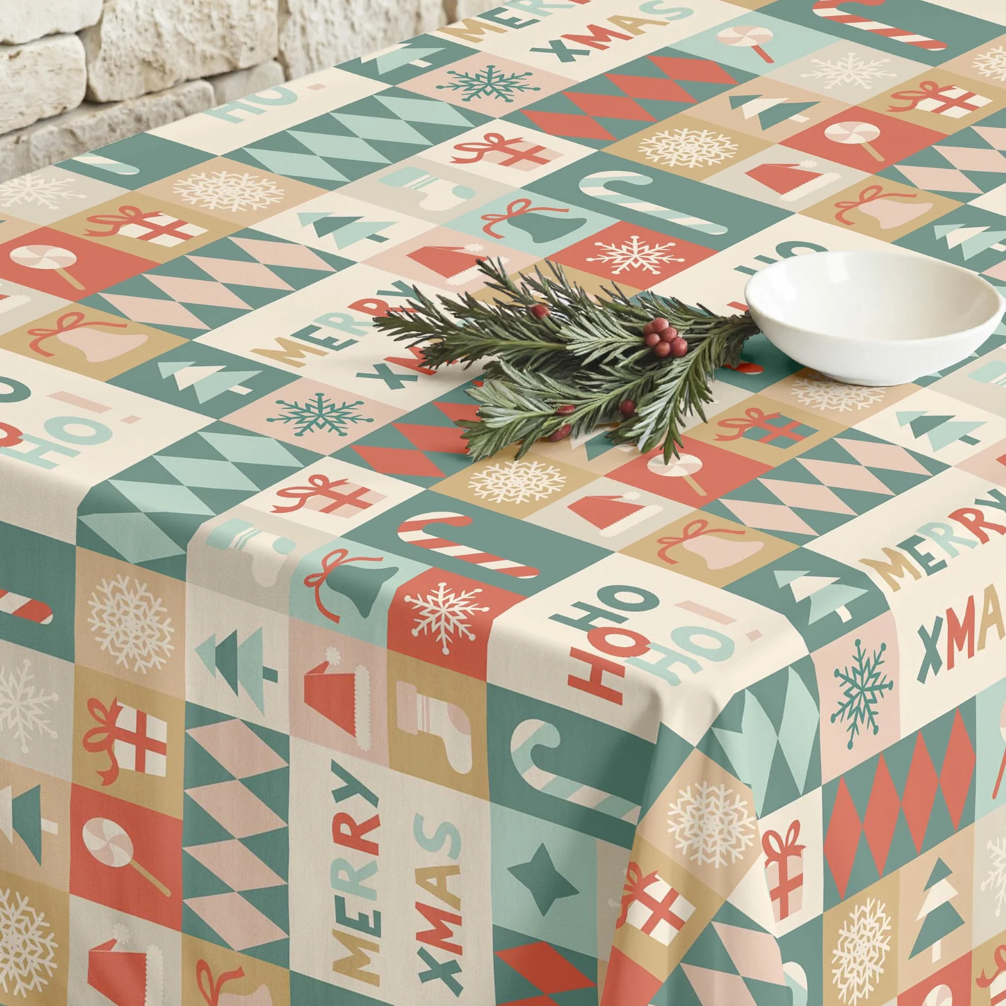 Nappe en résine Anti-tâches Merry Christmas 74