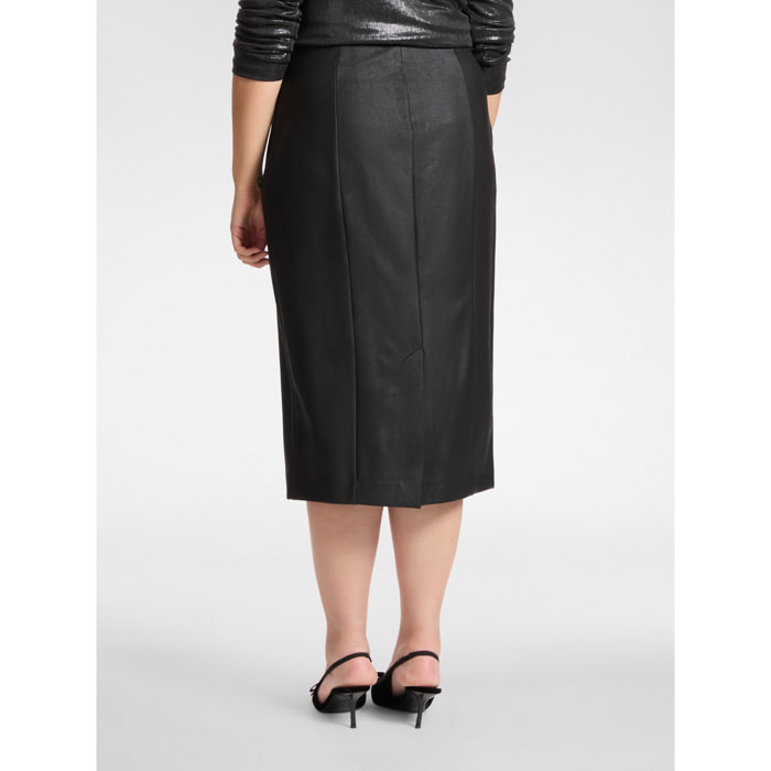 Elena Mirò - Gonna in punto Milano spalmato - Nero