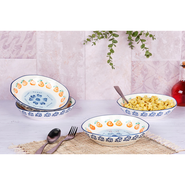 Assiette creuse NAPOLI Ø21,5cm - 4 pièces - Agrume