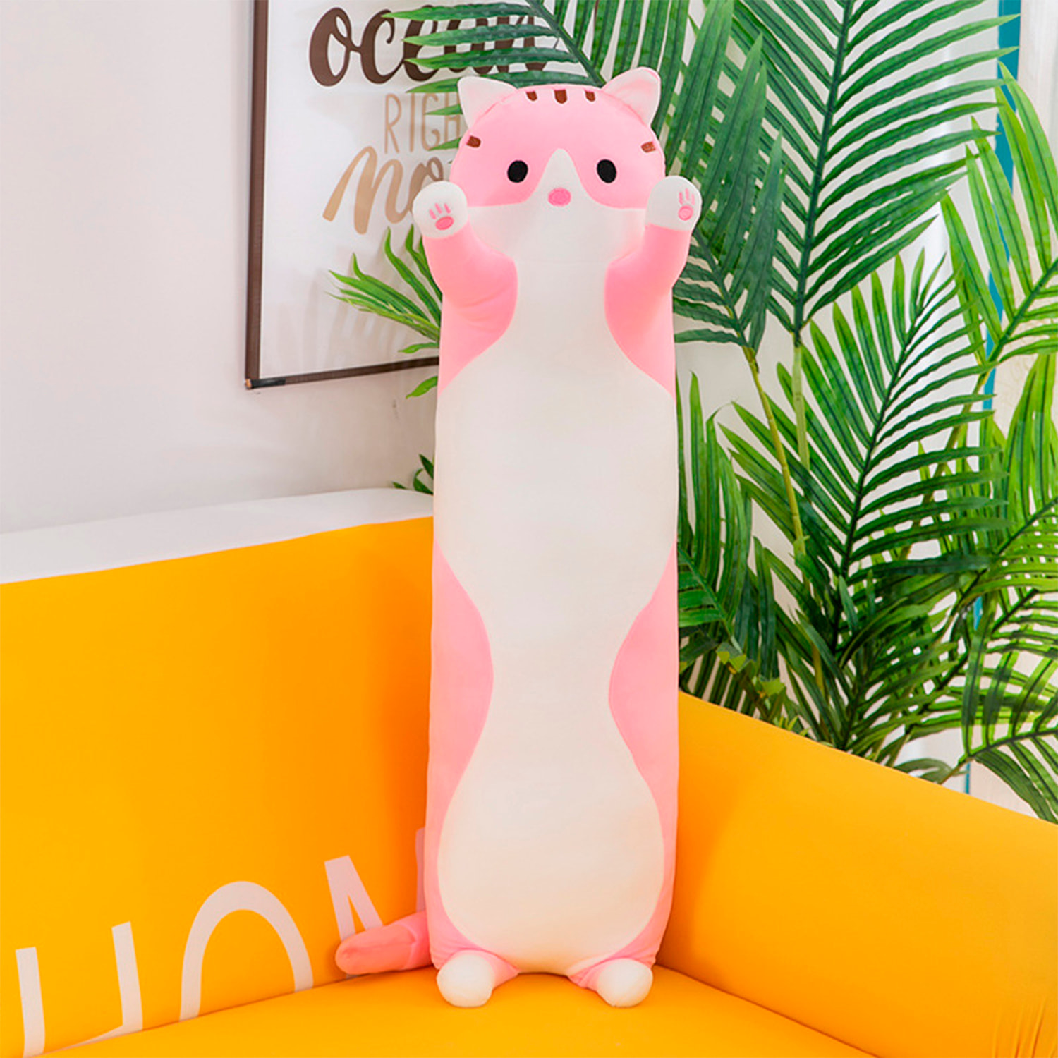 Cuscino extra morbido e soffice design gattino. 70 cm.