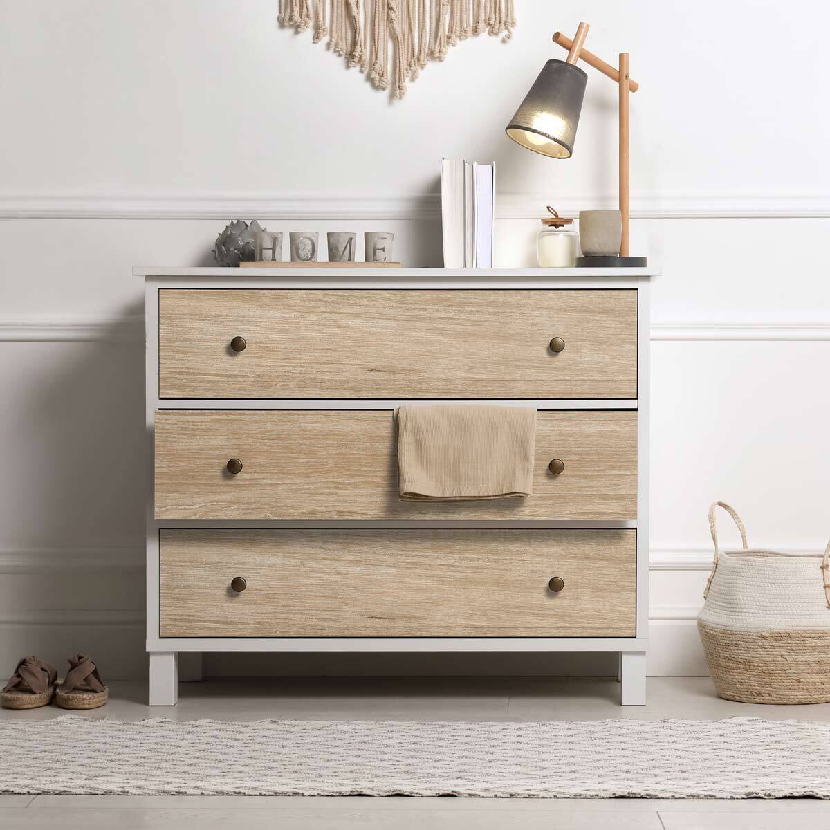 Rouleau revêtement adhésif vinyle au mètre - Sticker lavable Cuisine Meuble Armoire Porte - BOIS D'ARCTIQUE