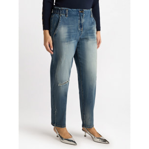 Fiorella Rubino - Jeans balloon con strappi - Blu