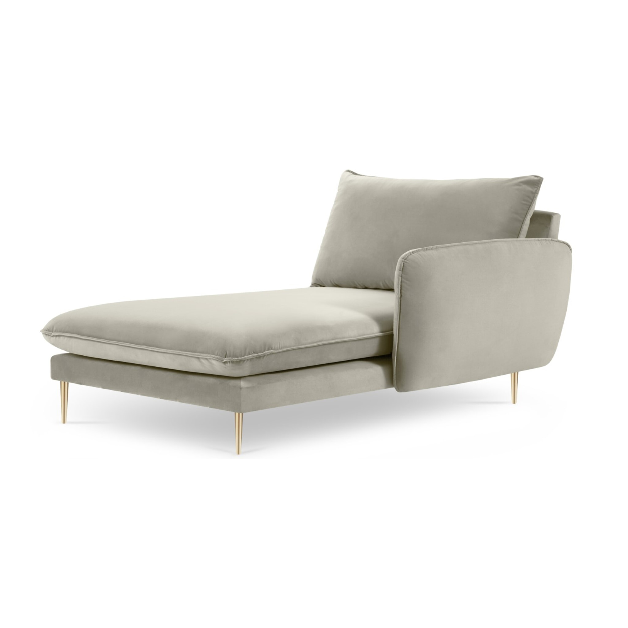 Méridienne droite "Vienna" en velours beige