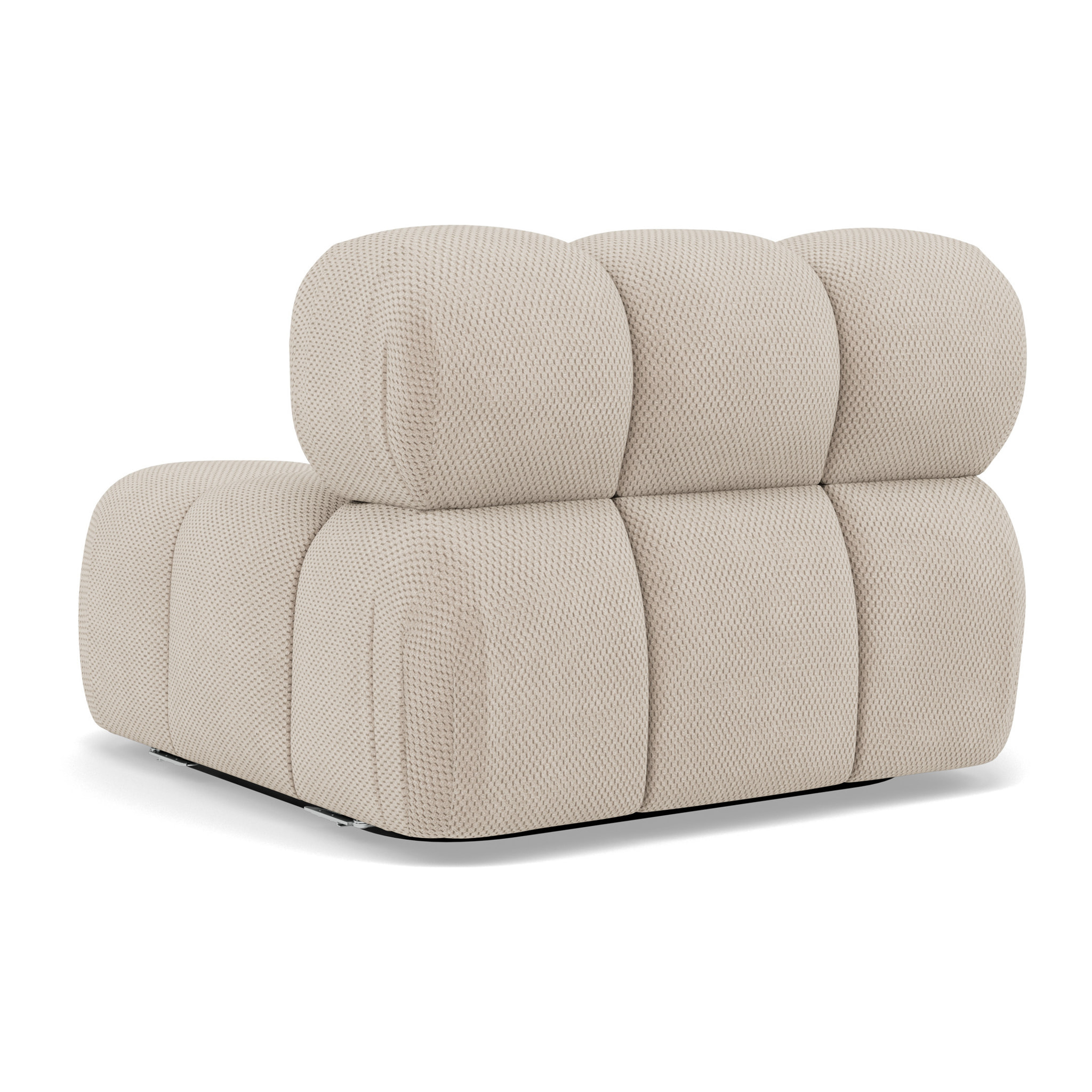 Ruby - module d'assise sans accoudoirs en velours texturé - Beige