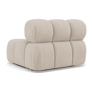 Ruby - module d'assise sans accoudoirs en velours texturé - Beige