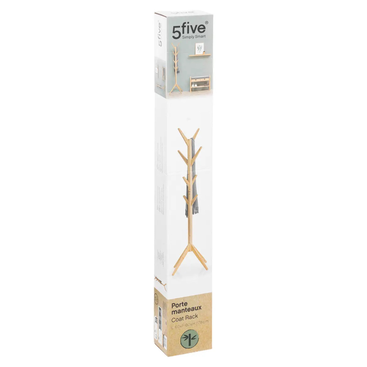 Porte-manteaux 8 crochets bambou