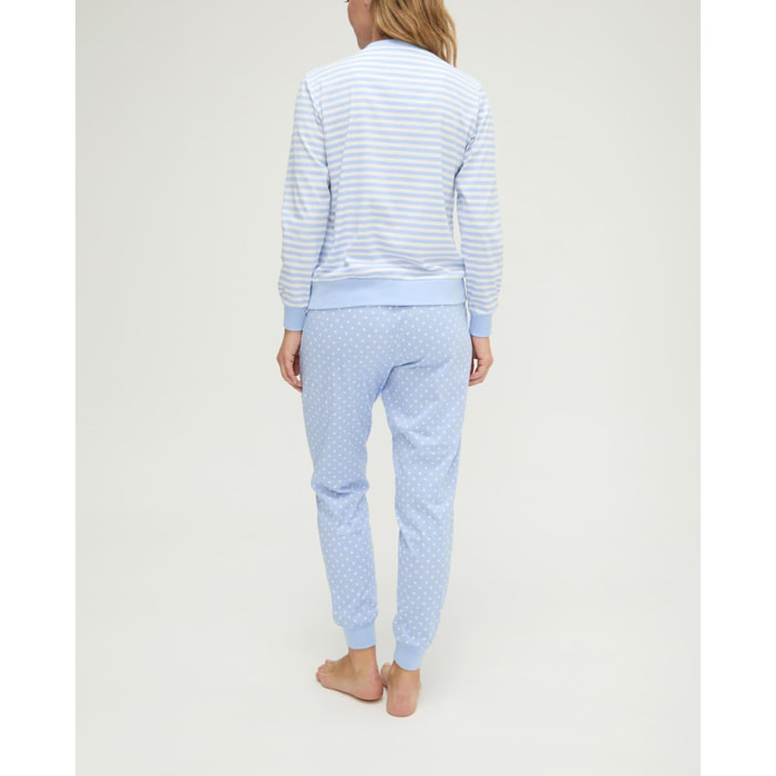 Pijama mujer con estampados y botones