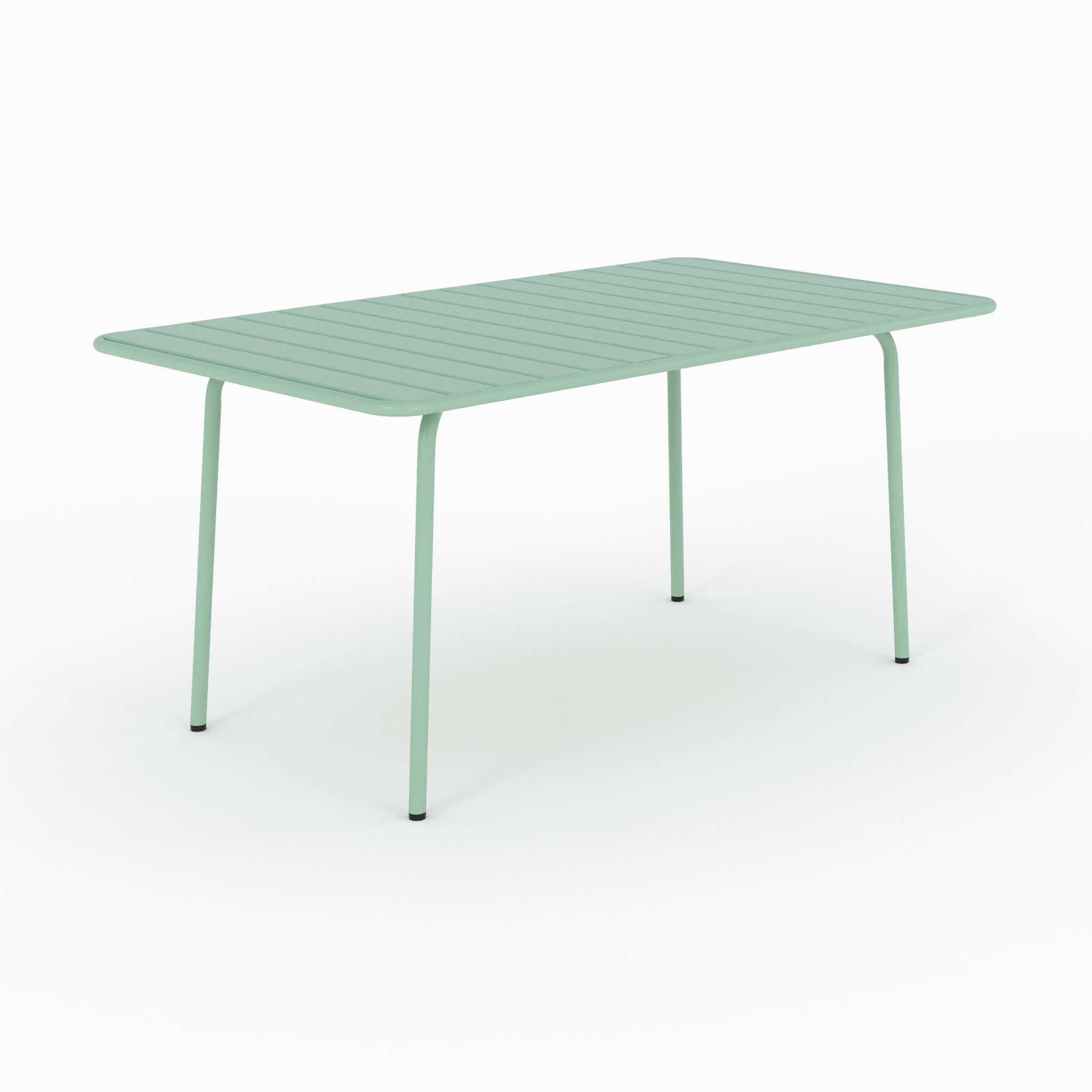 Table de jardin en métal vert clair 6 personnes - Yumi