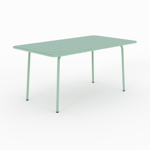 Table de jardin en métal vert clair 6 personnes - Yumi