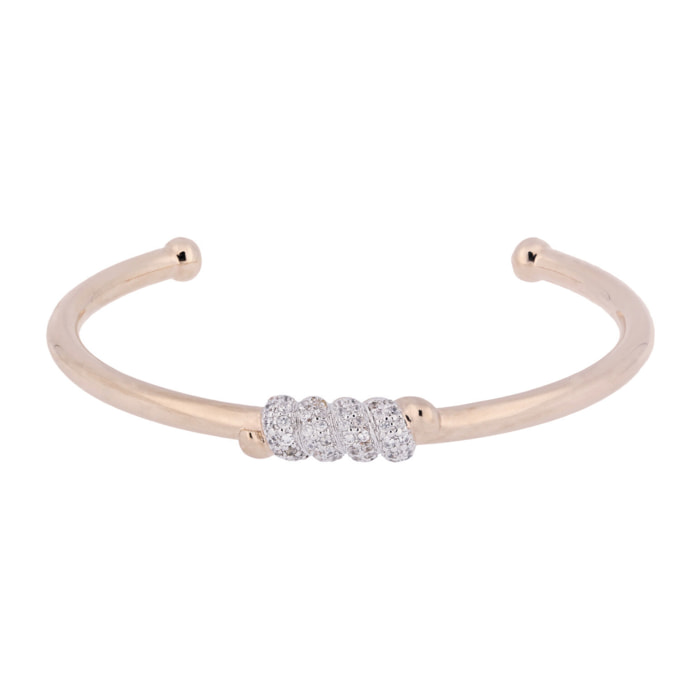 Bracciale Torsade in Golden Rosé con Cubic Zirconia Placcato in Oro Rosa 18kt