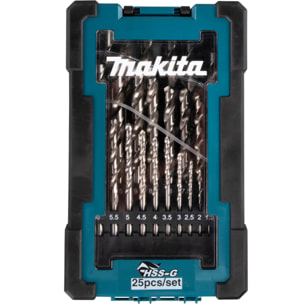 Juego de 25 brocas para metal HSS-G de MAKITA - D-67555