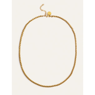 Collar Fine Disco Acero Baño Oro