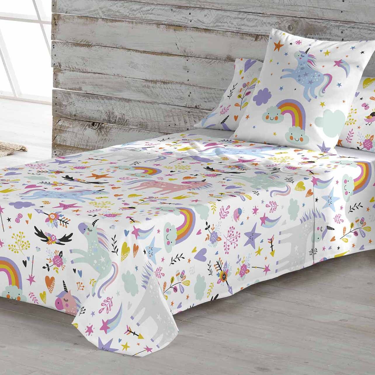 Cool Kids - Juego de Sábanas Estampadas - Infantil - Incluye 1 Funda de Almohada - 100% Algodón - Sparkly