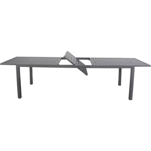 Table de jardin extensible en métal "Salou" - 240/300 x 100 x 75 cm - Gris