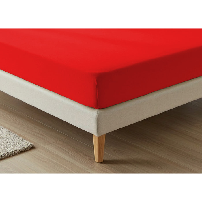 Lenzuolo Sotto Con Angoli No Stiro Tinta Unita Francesca Rosso