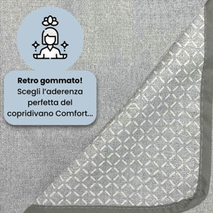 COPRIDIVANO PENISOLA DESTRA COMFORT, Antiscivolo, Cotone+Microfibra+Fibre Varie, Made in Italy - GRIGIO CHIARO