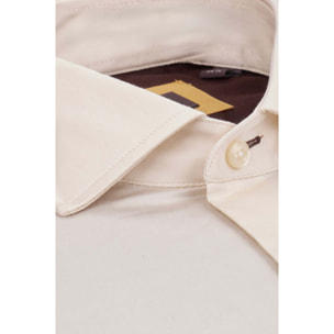 Camicia Uomo 1 Bottone Francese Slim Satin Unito Marrone