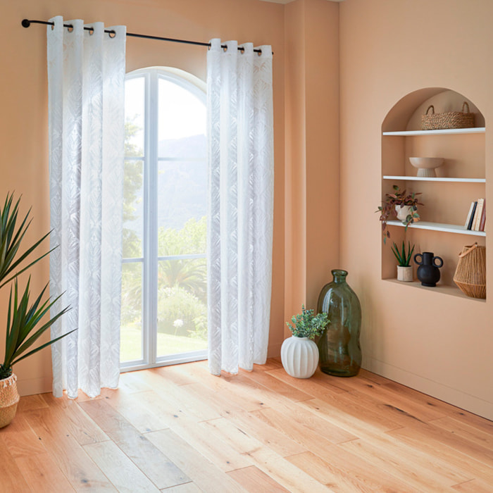 Voilage motif wild "Lazi" blanc 140x240cm