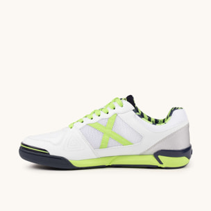 MUNICH ONE 77 Zapatillas de Fútbol Sala Ultra Ligeras Blanco y Verde Flúor