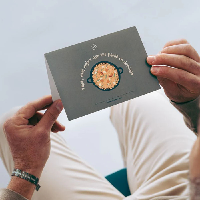 Postal "Yayo, eres mejor que una paella de domingo"