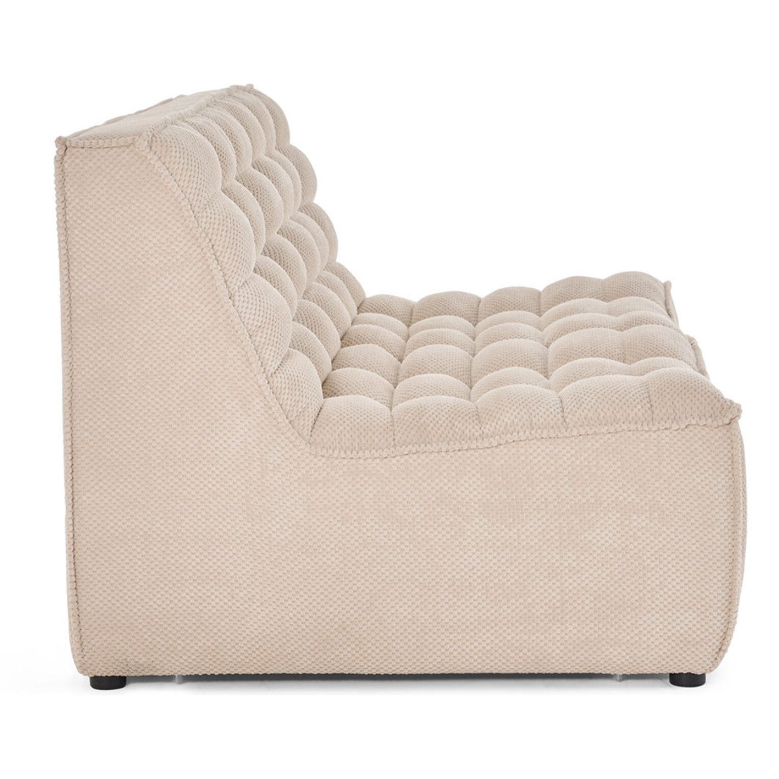 Ellie - module d'assise sans accoudoir 2 places en velours texturé - Beige