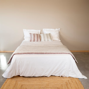 Édredon 100% coton rayures tapissier deux faces LOURMARIN - Beige