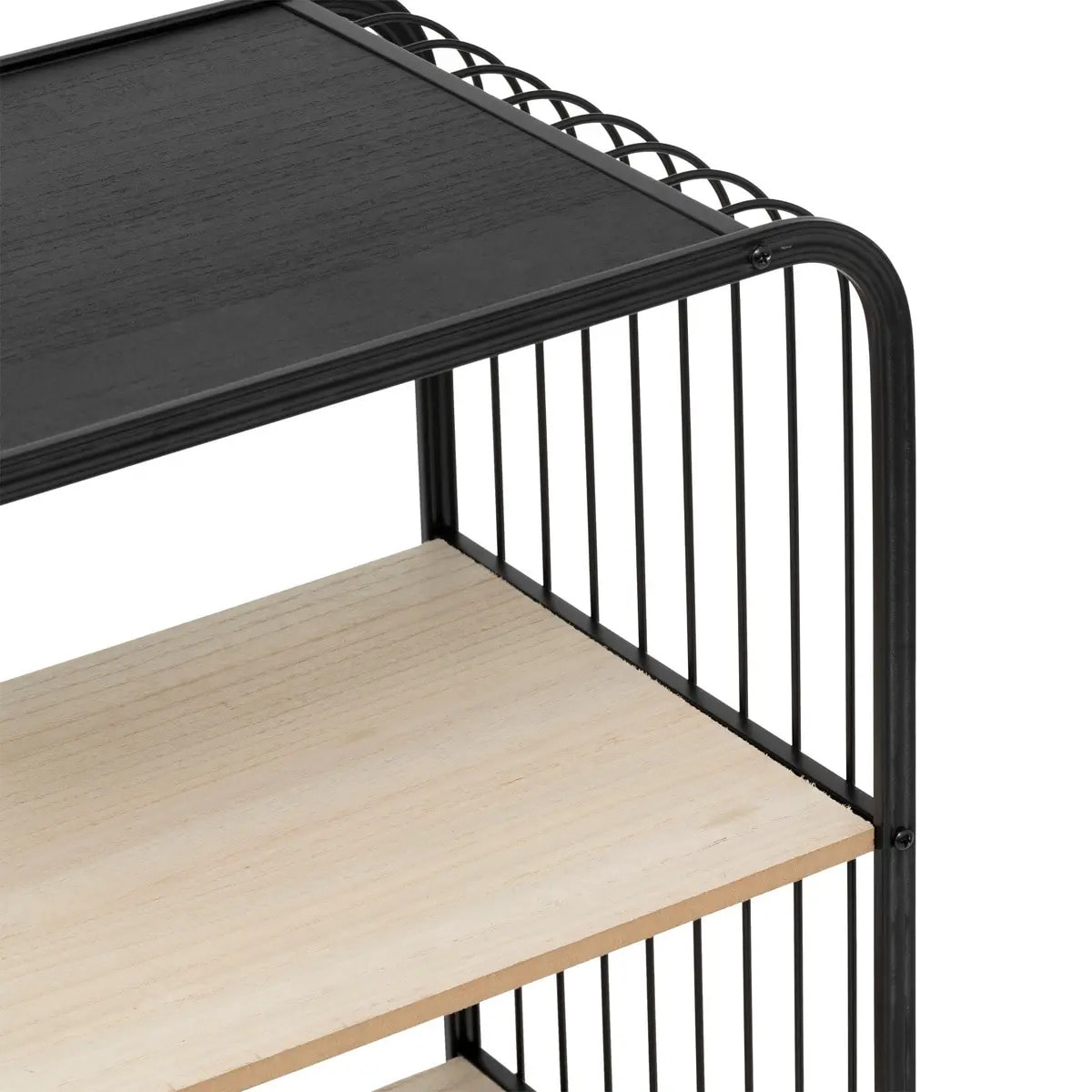 Étagère 3 niveaux en métal et bois beige