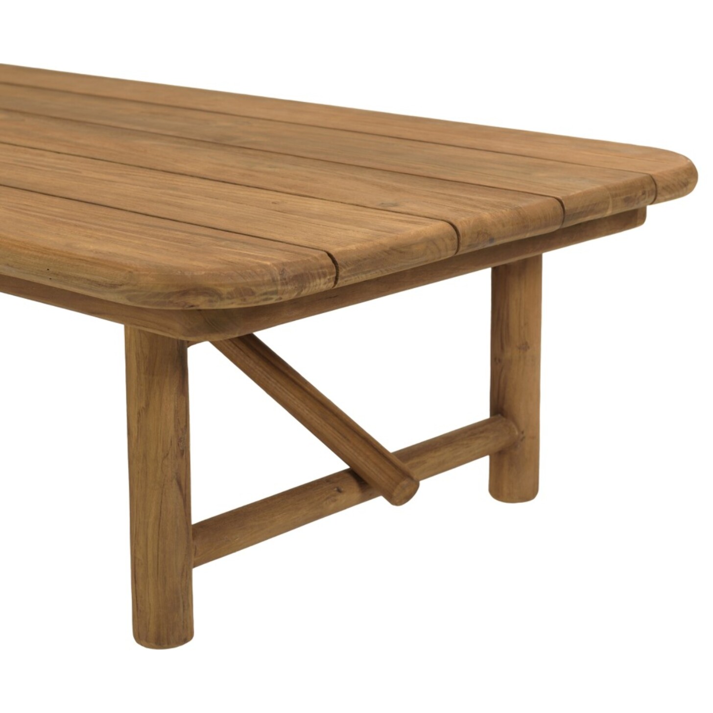 COLINE - Table basse de jardin 130x70cm en bois de teck recyclé