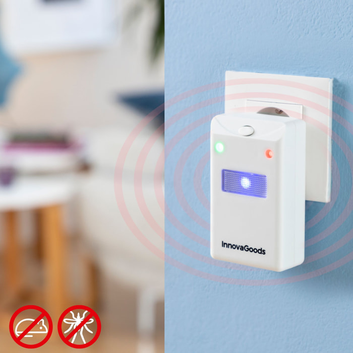Repellente per Insetti e Roditori con LED Killekt - bianco - 6,5 x 9,8 x 6 cm