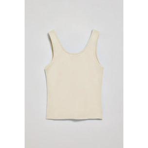 Camiseta color crudo de tirantes con bordado Rigby Go