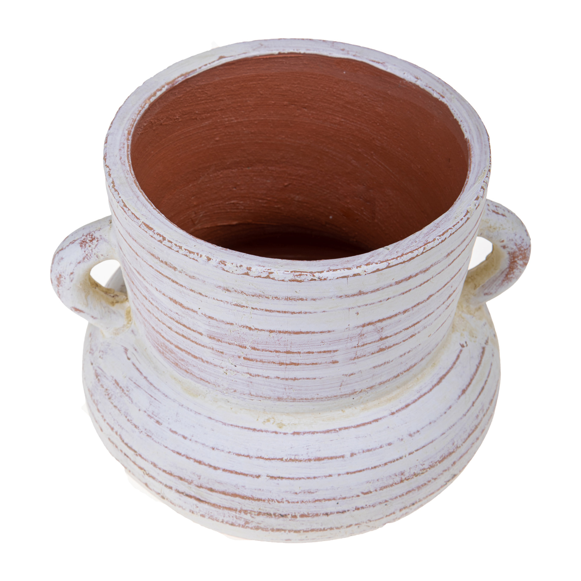 Vaso Con Manici Diametro 18,5Xh.15 Cm - Pezzi 3 - 18,5X15X16,5cm - Colore: Bianco - Bianchi Dino - Decori Casa E Complementi