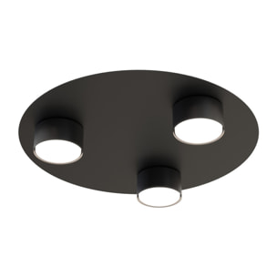 Lampada da soffitto BOLX in acciaio nero opaco